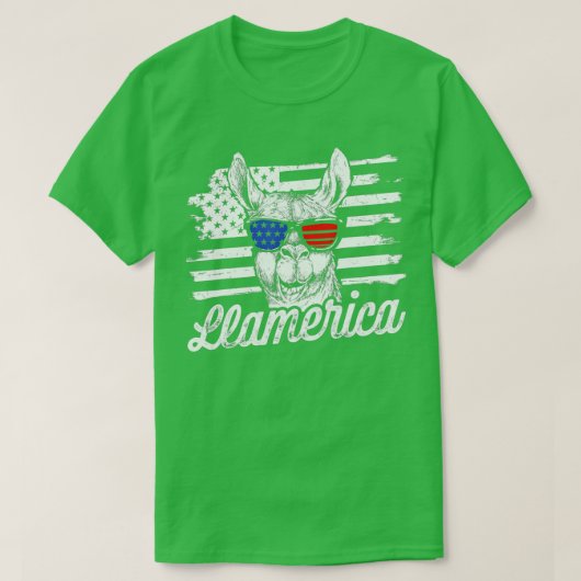 T-shirt Llamerica Patriotique Llama Funny Llama 4 juillet (Design devant)