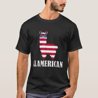T-shirt Llamerican Llama 4 juillet USA Llama America