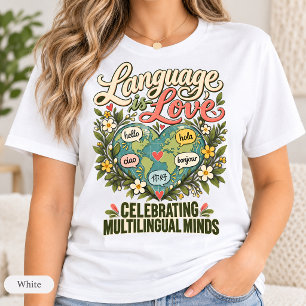 T-shirt L'langage est amour Enseignant d'anglais langue se