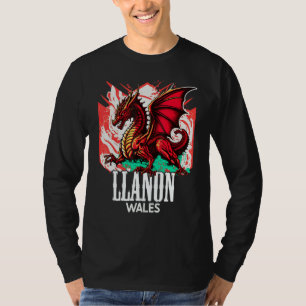 T-shirt Llanon Pays de Galles Drapeau gallois Y Ddraig Goc