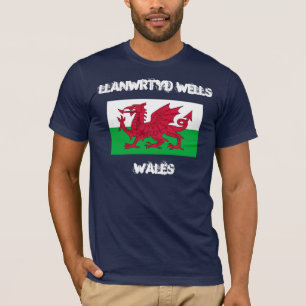 T-shirt Llanwrtyd Wells, Pays de Galles avec drapeau gallo