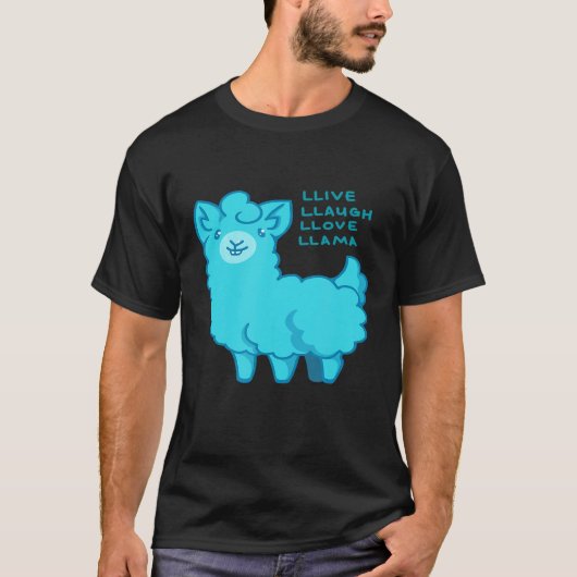 T-shirt Llive Llaugh Llove LLAMA (Devant)