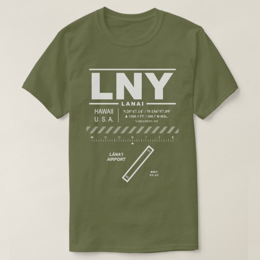 T-Shirt LNY de l'aéroport de Lanai (Design devant)