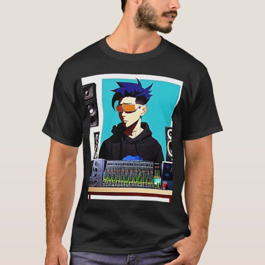 T-shirt Lo fi hip hop chillhop chill chill bat studio aest (Devant)
