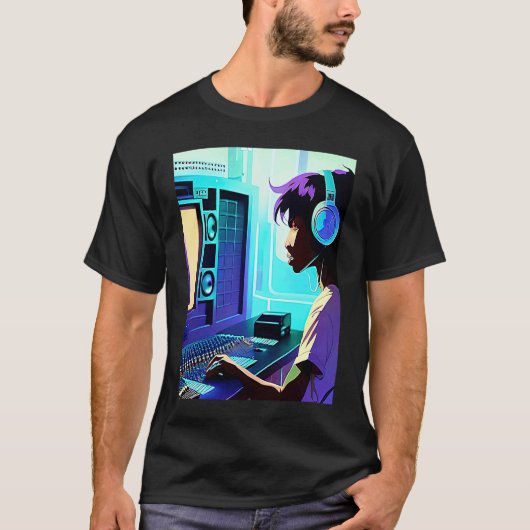 T-shirt Lo fi hip hop chillhop chill chill bat studio aest (Devant)