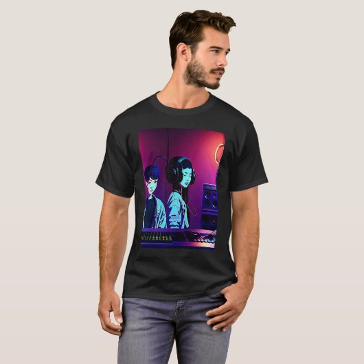 T-shirt Lo fi hip hop chillhop chill chill bat studio aest (Devant entier)