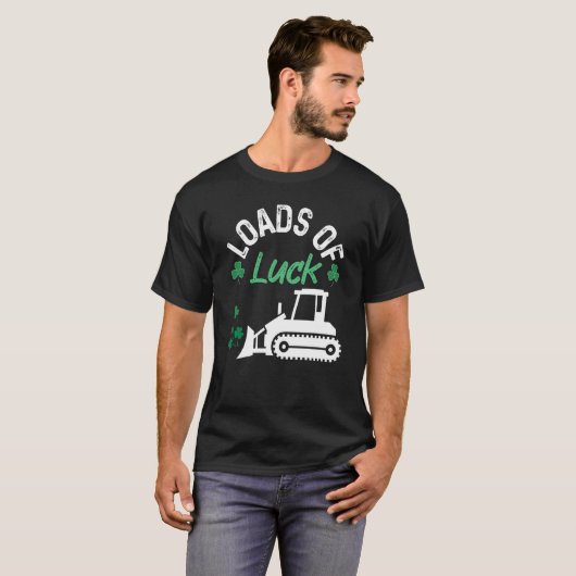 T-shirt Load Of Luck Bulldozer Shamrock St Patricks Day Ki (Devant entier)