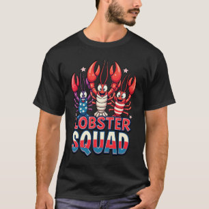 T-shirt Lobster Squad Drôle Lobster Patriotique Drapeau US