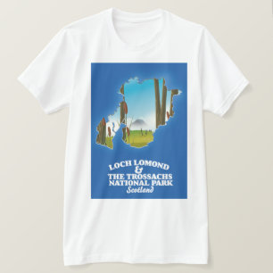 T-shirt loch lomond et la carte du parc national des tross