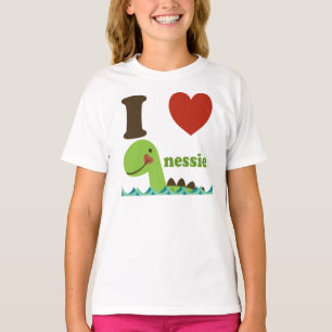 T-shirt Loch Ness Monster I Heart Nessie Girls Tee - shirt