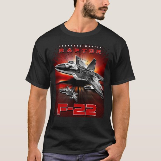T-shirt Lockheed Martin F-22 Raptor Stealth Fighterjet (Devant)