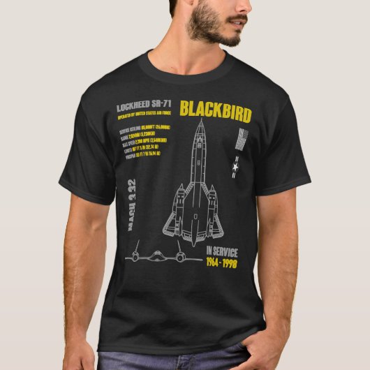 T-shirt Lockheed SR-71 Blackbird Military Aircraft Classic (Devant)