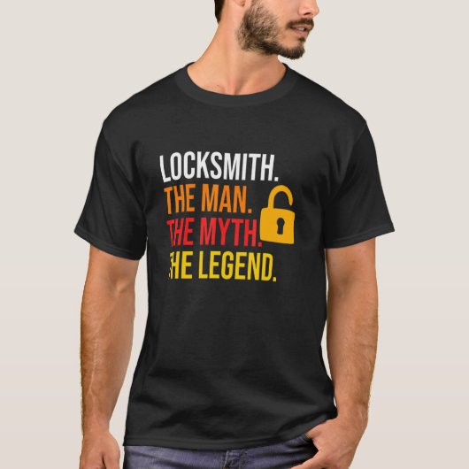 T-shirt Locksmith Homme Mythe Légende Lock Locksmithine (Devant)