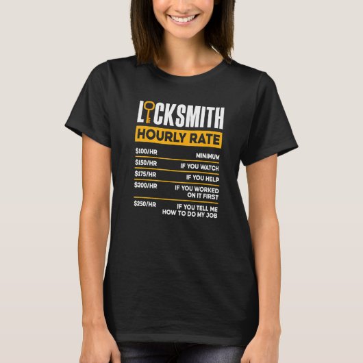 T-shirt Locksmith Lockpicking Locksmith Taux horaire Premi (Devant)