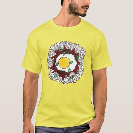 T-shirt Loco Moco Cuisine hawaïenne Nourriture Riz Hamburg (Devant)