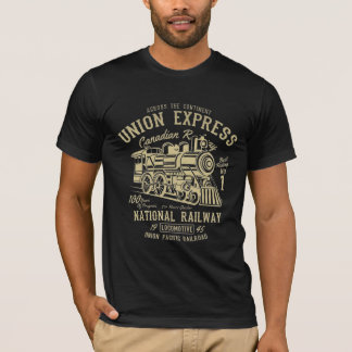 T-shirt Locomotive à vapeur ancienne du chemin de fer cana