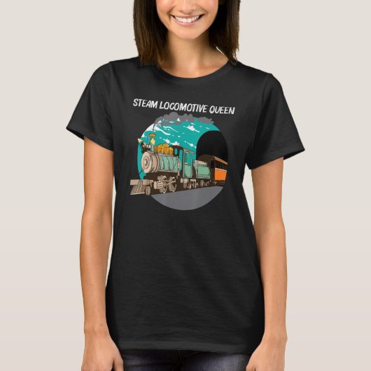 T-shirt Locomotive À Vapeur cool Pour Femmes Mère Train Fe (Devant)