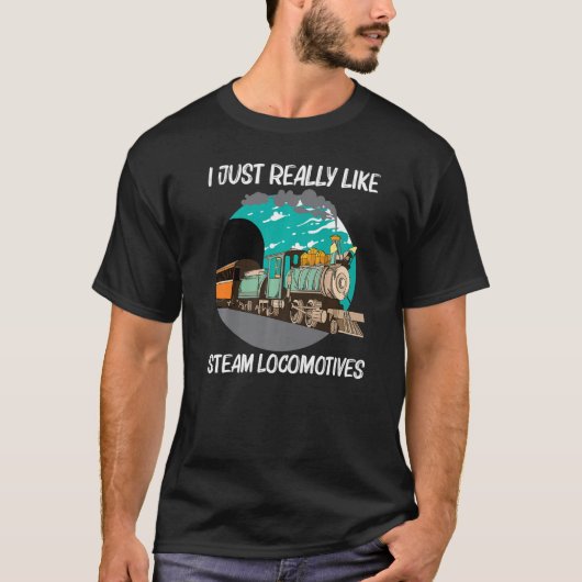 T-shirt Locomotive À Vapeur cool Pour Hommes Train Ferrovi (Devant)