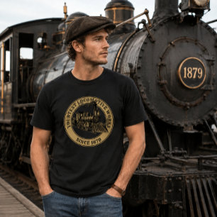 T-shirt Locomotive à vapeur de l'ère victorienne vintage
