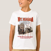T-shirt Locomotive à vapeur Niagara NYC avec drapeau améri (Devant)