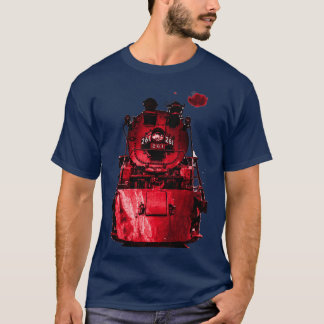 T-SHIRT LOCOMOTIVE À VAPEUR ROUGE 1