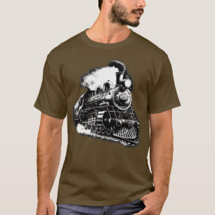 T-shirt Locomotive à vapeur vintage Amateurs de train
