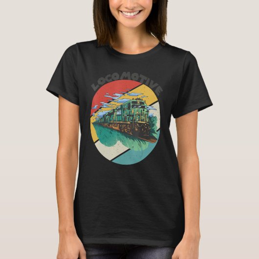 T-shirt Locomotive Conductor Railroad Train Railway Rails (Devant)