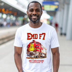 T-shirt Locomotive diesel EMD F7 Santa Fe Warbonnet.