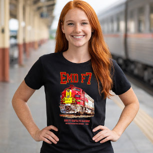 T-shirt Locomotive diesel EMD F7 Santa Fe Warbonnet.