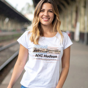 T-shirt Locomotive NYC Dreyfuss Hudson. Drapeau américain