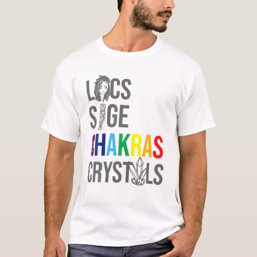 T-shirt Locs Sage Chakras Crystals Black History Mois Aff (Devant)