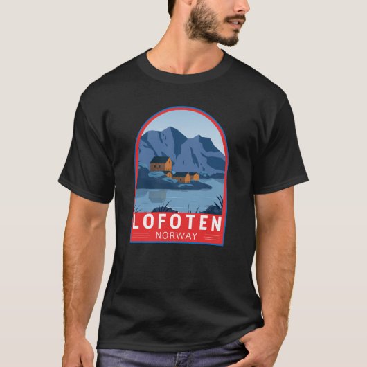 T-shirt Lofoten Norvège Travel Art Vintage (Devant)