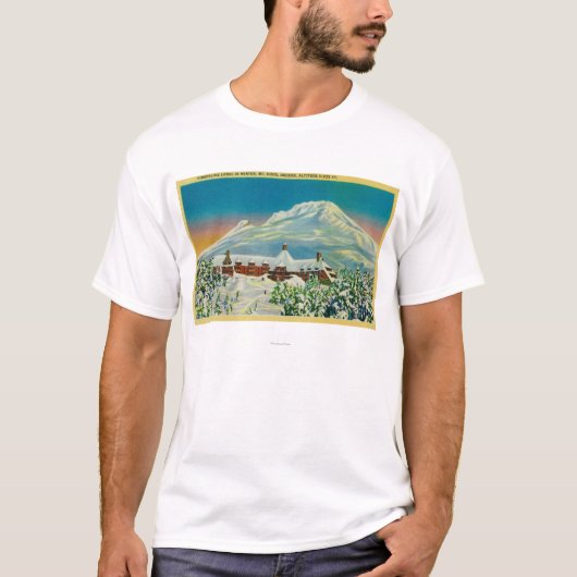 T-shirt Loge de Timberline en hiver au capot de Mt. (Devant)