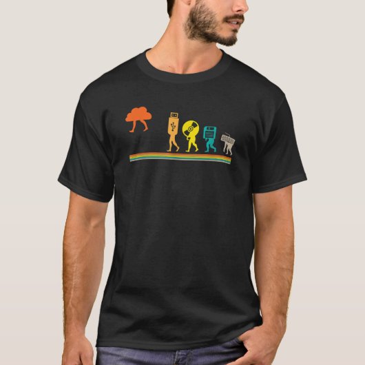 T-shirt Logiciel de script HTML de disquette USB Evolution (Devant)
