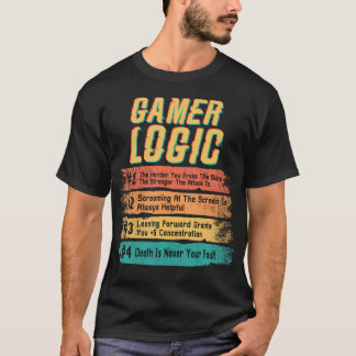 T-shirt Logique de joueur Vidéo drôle Comportement Graphiq