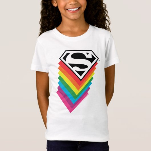 T-Shirt Logo à arc-en-ciel superman (Devant)