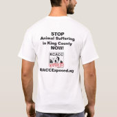 T-shirt logo, ARRÊT, KCACCExposed.org, animal souffrant… (Dos)