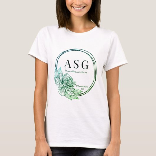 T-shirt Logo ASG en vert et bleu (nom sur le dos) (Devant)