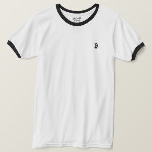 T-shirt Logo Bitcoin en ligne art (Noir ₿)