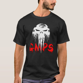 T-shirt logo blanc de mdball de crâne de gmps