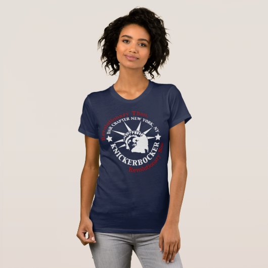 T-shirt Logo blanc et bleu de Knickerbocker (Devant entier)