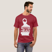 T-shirt logo blanc principal de moteur (Devant entier)