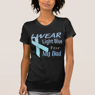 T-shirt Logo bleu-clair de conscience de ruban de cancer