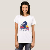 T-shirt Logo bleu de Denver de cheval (Devant entier)