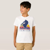 T-shirt Logo bleu de Denver de cheval (Devant entier)