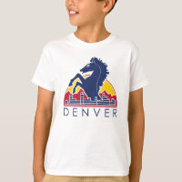 Logo bleu de Denver de cheval