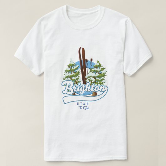 T-shirt Logo Brighton Utah pour skier (Design devant)