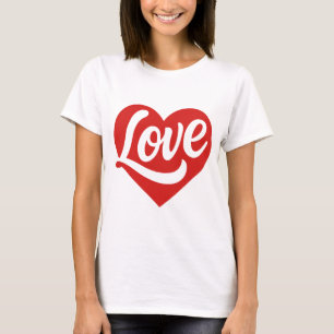 T-shirt Logo Cœur Amour – Symbole Romantique Rouge