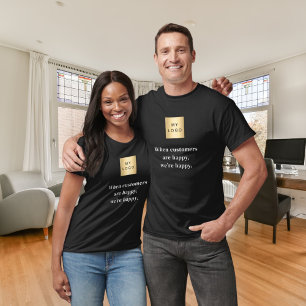 T-shirt Logo commercial des clients heureux noirs slogan