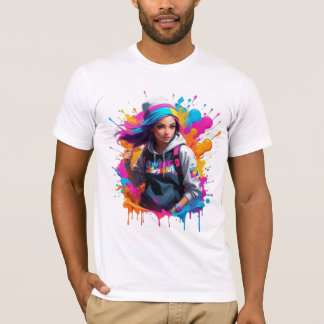 T-shirt Logo Couleur Style Graffiti - Gras et Vibrant D